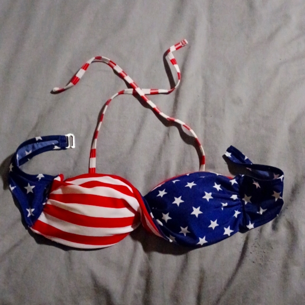American Flag bathing suit top